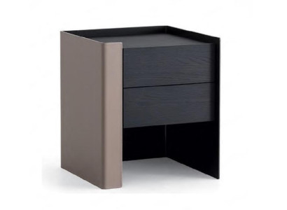 Schwarzer Nachttisch Designer Nachtkonsole Schlafzimmer Holz Möbel Neu