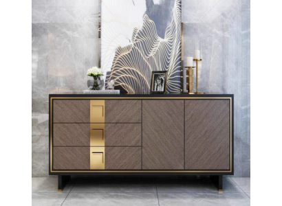 Sideboard Kommode Schrank Holz Modern Design Grau Luxus Wohnzimmer