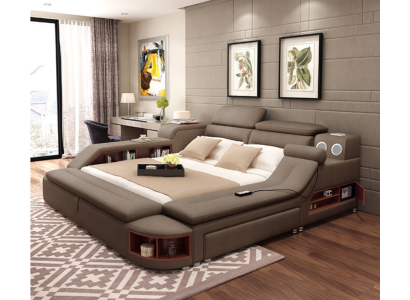 Luxus Bett 180x200 Multifunktion Schlafzimmer Liege Regale Neu