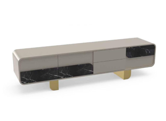 TV Ständer RTV Lowboard Klassische Grau Holz Modern Wohnzimmer Neu