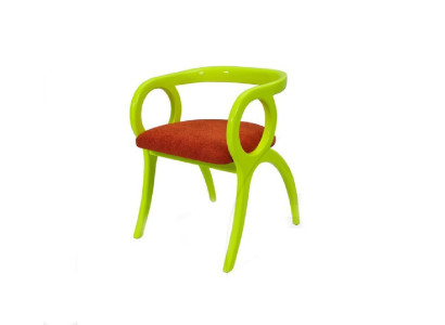 Grüner Designer Polsterstuhl Einsitzer Esszimmer Luxuriöser Einsitzer