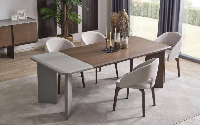 Moderne Essgruppe Designer Esstisch 4x Stühle 5tlg Stilvoller Set Neu