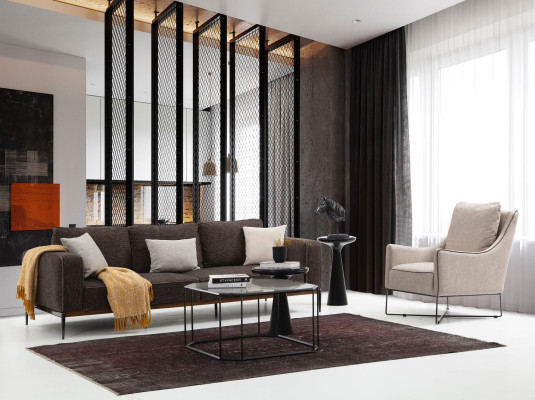 Viersitzer Sofa 4 Sitzer Stoff Sofas Modern Design Wohnzimmer Grau