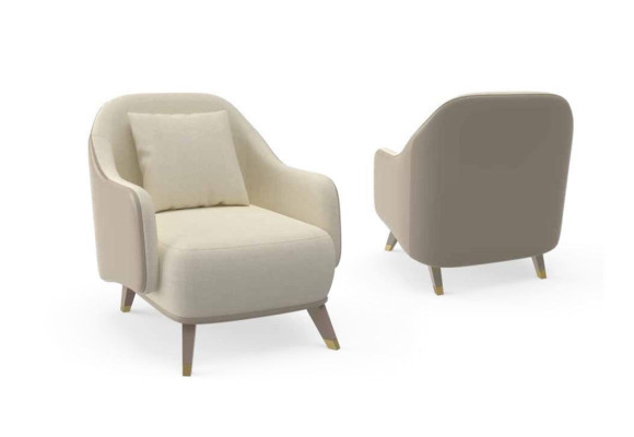 Sessel 1 Sitzer Polster Sofas Design Luxus Textil Couch weiß Sofa Neu