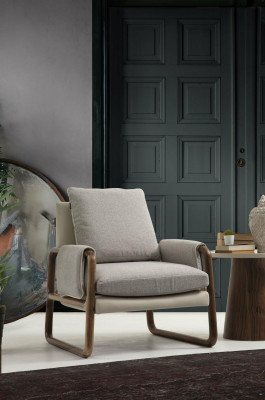 Sofagarnitur 331 Sitzer Sessel Dreisitzer Modern Stoff Grau Set Design