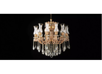 Luxus Lüster Kristall Deckenleuchter Kronleuchter Deckenlampe Gold Lampe