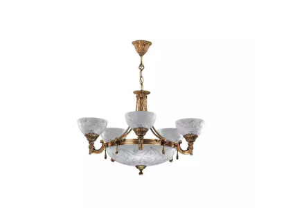 Deckenlampe Lüster Deckenleuchter Lampe Kronleuchter Glas Grau Leuchten