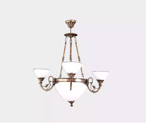 Deckenlampe Deckenleuchter Kronleuchter Lampe Lüster Glas Art Weiß