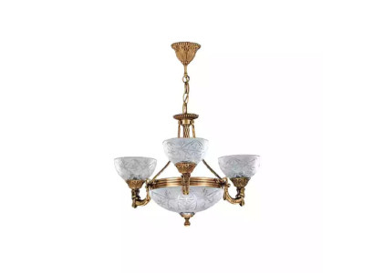 Deckenlampe Lüster Deckenleuchter Lampe Kronleuchter Glas Grau Gold