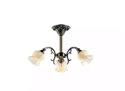 Deckenleuchter Blumen Lüster Kronleuchter Deckenlampe Lampe Glas Grau