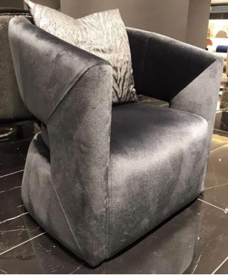 Sessel Cocktailsessel Polster Einsitzer Sitzer Luxus Clubsessel Grau