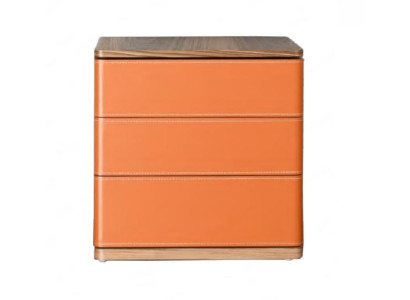 SchlafZimmer Nachttisch Design Neu Material Holz Luxus orange