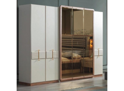 Weißer Kleiderschrank Designer Holz Schrank Schlafzimmer Glasschrank
