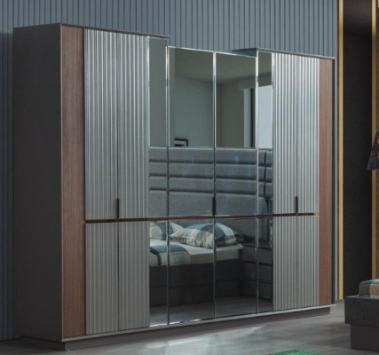 Moderner Glasschrank Luxus Kleiderschränke Schlafzimmer Holz Möbel Neu