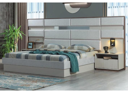 Weiße Schlafzimmer Möbel Designer Doppelbett Luxus 2x Holz Nachttische Weiße Schlafzimmer Möbel Designer Doppelbett Luxus 2x Holz Nachttische