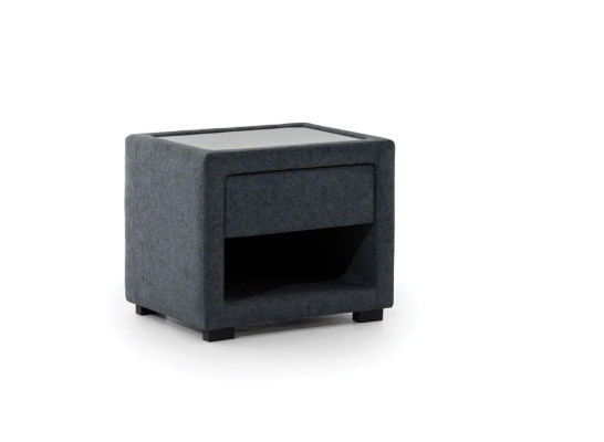 Schlafzimmer Set Blau Bett Holz 2x Nachttische Elegantes Stil Modern Neu 3tlg.