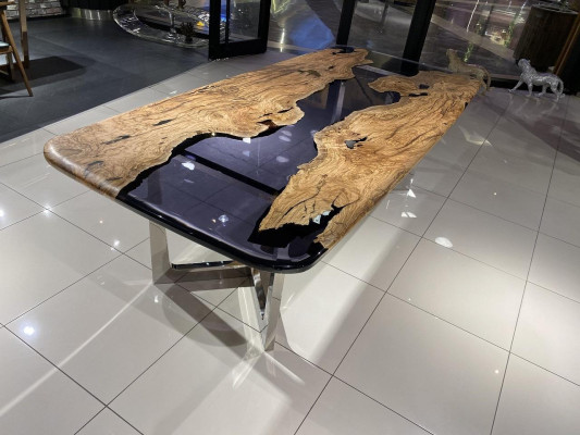 Esstisch Epoxidharz Küchentisch Esszimmertisch Tisch 240 cm Holz Braun