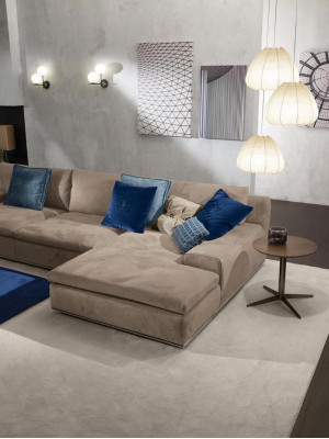 Ecksofa L Form Couch Luxus Italienische Möbel Sofa Grau PRIANERA Wohnzimmer
