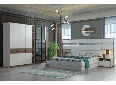 Weißes Schlafzimmer Set Doppelbett Nachttische Kleiderschrank 4tlg Neu Weißes Schlafzimmer Set Doppelbett Nachttische Kleiderschrank 4tlg Neu
