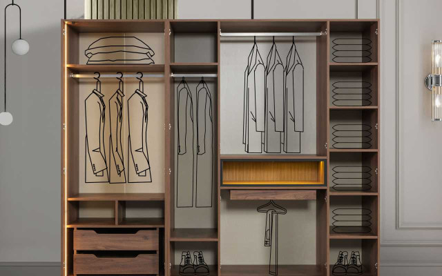 Hochwertiger Kleiderschrank Exklusive Schlafzimmer Möbel LED-Schränke