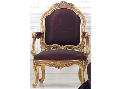 Stuhl Thron Barock Rokoko Textil 1 Sitzer Sofa Polster Sessel Italienische Möbel