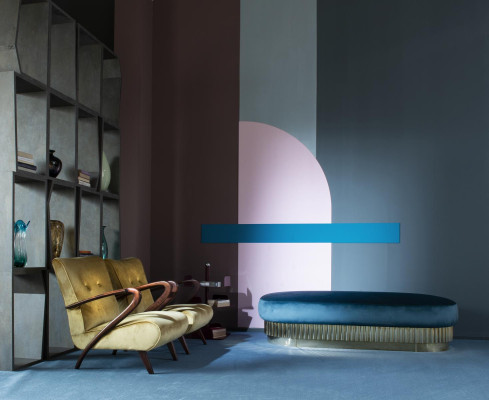 Sessel Wohnzimmer Couch Sofa Einsitzer Polster Italienische Möbel Samt Design