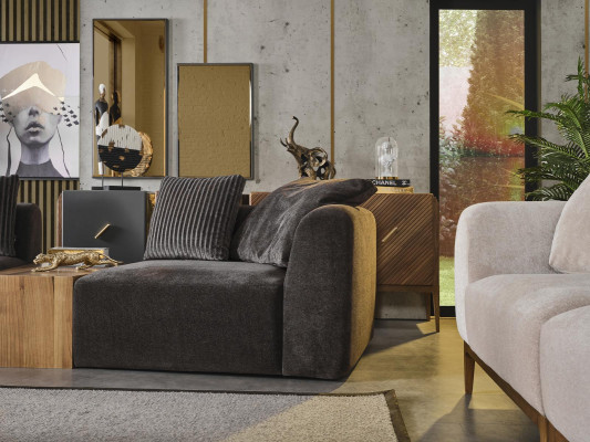 Sofa 3 Sitzer Polster Sofas Textil Wohnzimmer Neu Möbel Modern grau