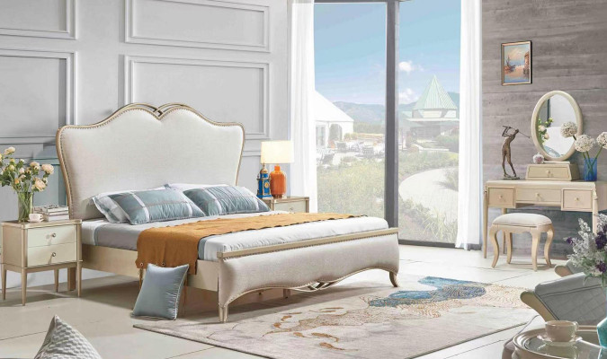 Bett + 2x Nachttische 3 tlg. Schlafzimmer Set Design Modern Luxus 180x200 cm Neu
