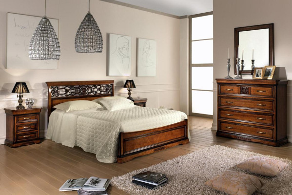 Bett Möbel für Schlafzimmer Doppelbett Holzbett Designbett Vaccari cav giovanni