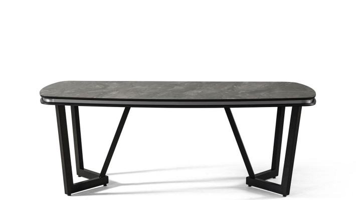 Modern Esstisch Esszimmer Holz Esstische Tisch Stil Schwarz Design