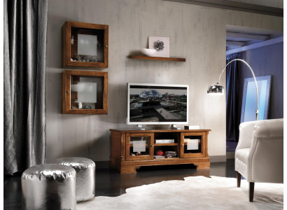 Wohnwand Set 3tlg. Wohnzimmer rtv Vitrine Anrichte Regal Luxus Wandschränke Neu