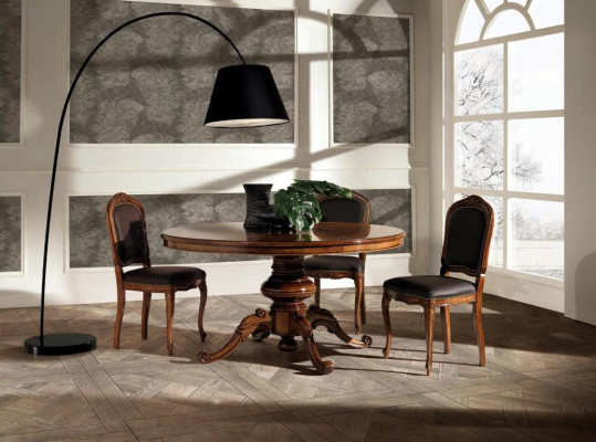 Esszimmer Tische Runde Möbel Esstisch Luxus Rund Tisch Massiv Holz Italien Neu