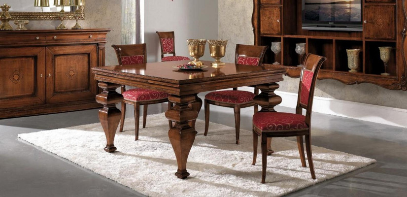 Design Esszimmer Set Garnitur Holz Möbel Kommode 4x Stuhl Tisch Komplett 7tlg.