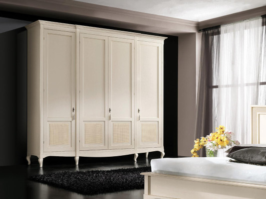 Echtholz Kleiderschrank Holzschrank Schrank Massive Schlafzimmer Möbel Italien