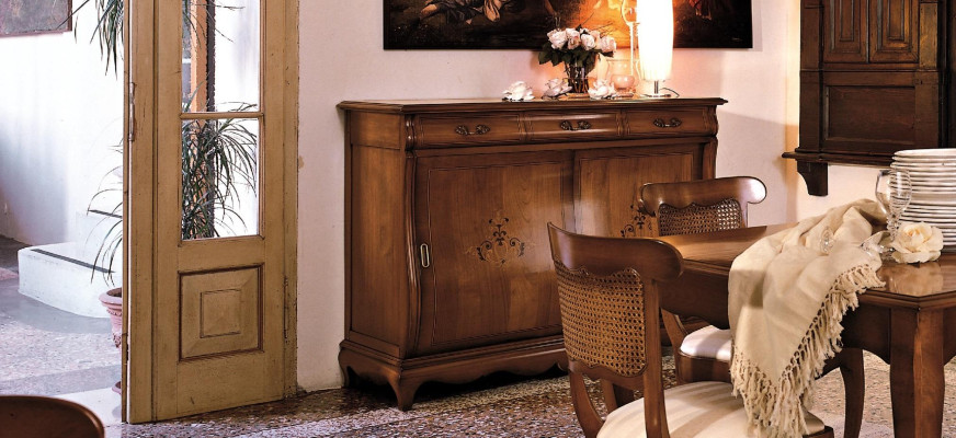 Garnitur Set Tisch 4x Stühle Stuhl Vitrine Set Kommode Essgruppe 7tlg. Esszimmer