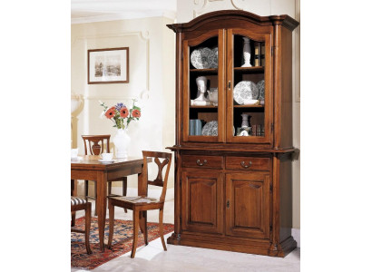 Holz Vitrinen Glas Schrank Echtholz Anrichte Vitrine Wohnzimmer Möbel Massive