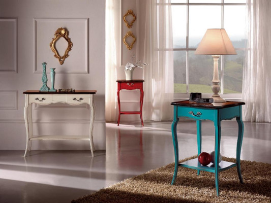 Konsolen Nachttisch Schlafzimmer Beistelltisch Modern Design Möbel Holz Azurblau