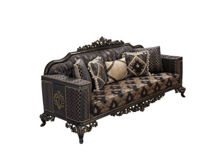 Chesterfield 3 Sitzer Designer Sofa Luxus Polster Sofas Couchen Stoff Textil Neu