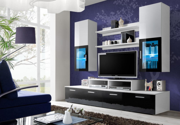 Wohnwand Komplett TV-Ständer Luxus Wandschrank Einrichtung Modern Designer