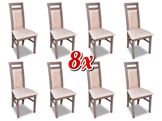 Esszimmer Stühle Textil Gruppe Garnitur Holz Set 8x Stuhl Set Sessel Garnitur