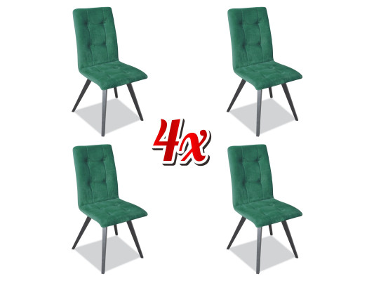 Stuhl Set 4x Stühle Textil Polster Lehn Massiv Holz Esszimmer Sitz Möbel Holz