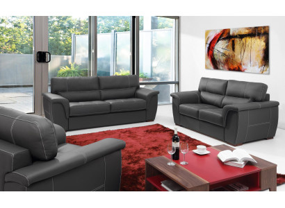 Leder Design Couch Polster Sitz Garnitur Sofa 2+1+1 Leder Sofas Neu