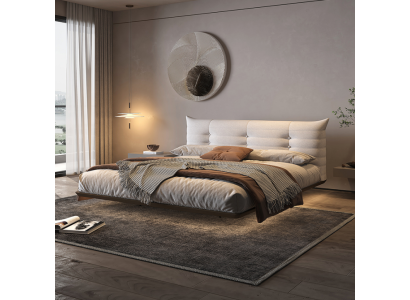Weißes Schlafzimmer Bett Designer Wandbett LED-Betten Holzgestell Möbel
