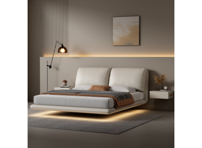 Weißes Wandbett Schlafzimmer Designer Holzgestell Möbel Doppelbetten