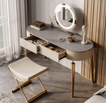 Beiger Kosmetiktisch Designer Schlafzimmer Möbel Edle Frisierkommode