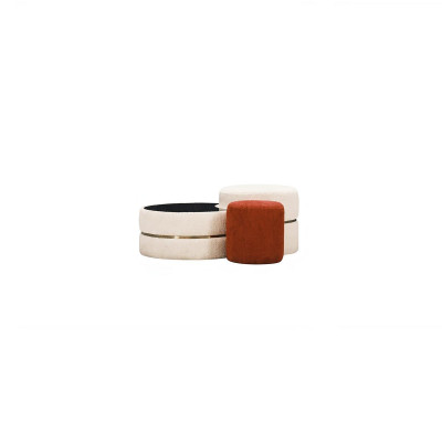 Gruppe Fußhocker Sitzpouf 3tlg Set Puff Couchtisch Hocker Modern Tisch