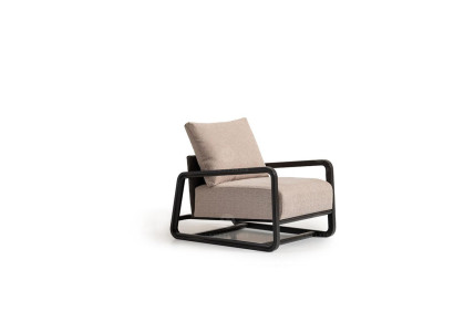 Fernsehsessel Sessel Einsitzer Sitzer Beige Holz Wohnzimmer Design
