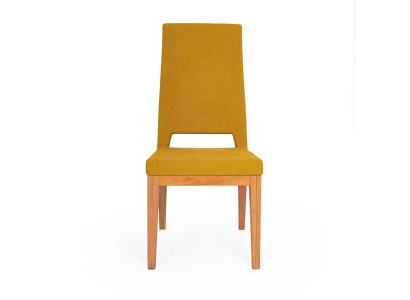 Gelber Esszimmerstuhl Wohnzimmer Einsitzer Holzfüße Moderne Stühle Stuhl