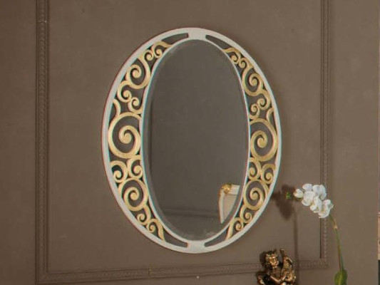 Klassischer ovaler Wandspiegel Gold Italienische Möbel Klassischer Spiegel Neu