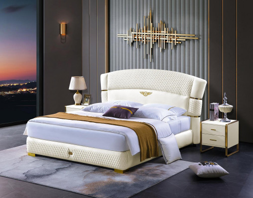 Holz Design Bett Doppel Luxus Ehe. Modernes Hotel Gestell Schlaf Zimmer
